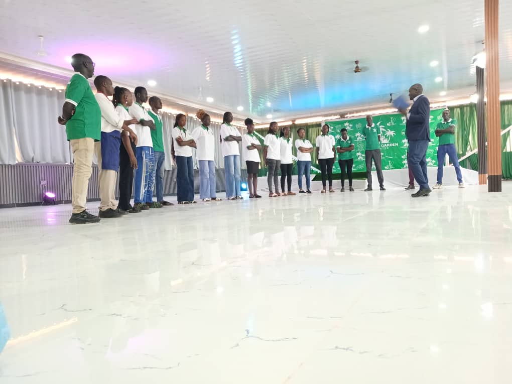 Castle Garden Center team gathered in the main hall at the official launch in Juba